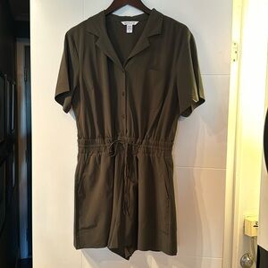 Athleta brand Khaki Green Shorts Romper